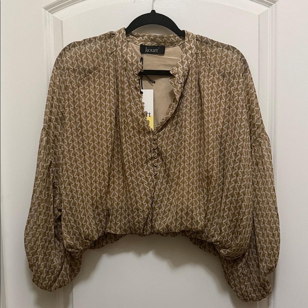 Kourt Women's Elegant Brown Blouse